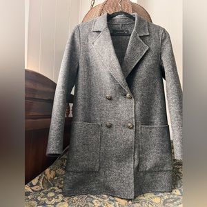 Zara Woman Front Flat Pockets Double-Breasted Gray Size S